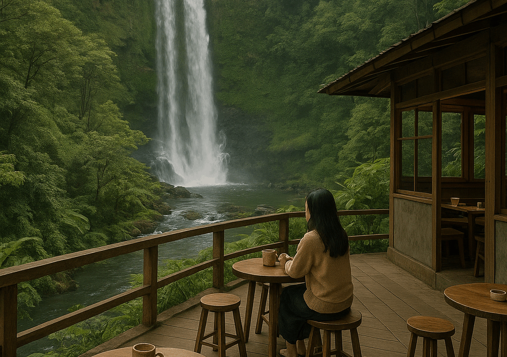 Tempat Ngopi View Air Terjun di Garut & Sukabumi yang Adem & Alami