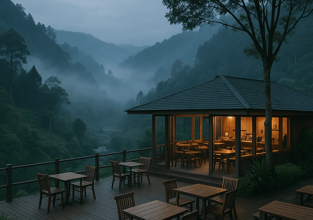 Cafe View Lembah Tersembunyi di Pangalengan yang Lagi Viral