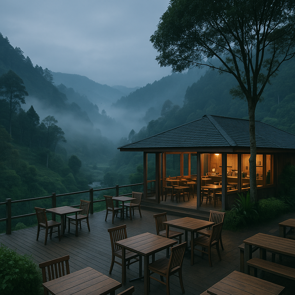 cafe view lembah tersembunyi di Pangalengan