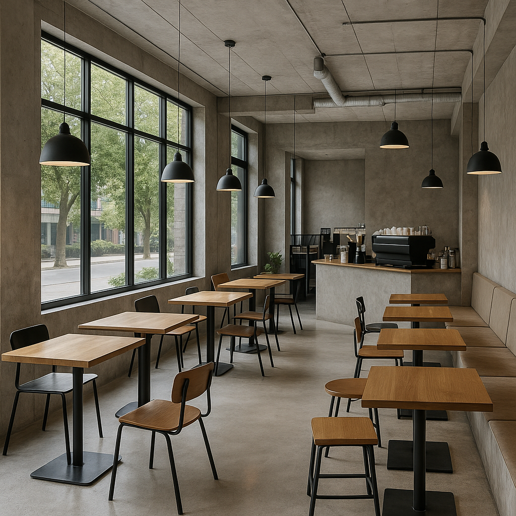 cafe industrial minimalis di Jakarta